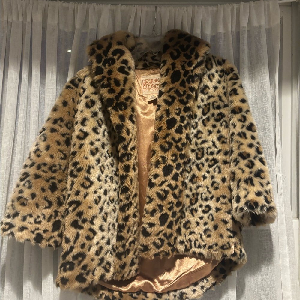 Leopard Print Faux Fur Coat